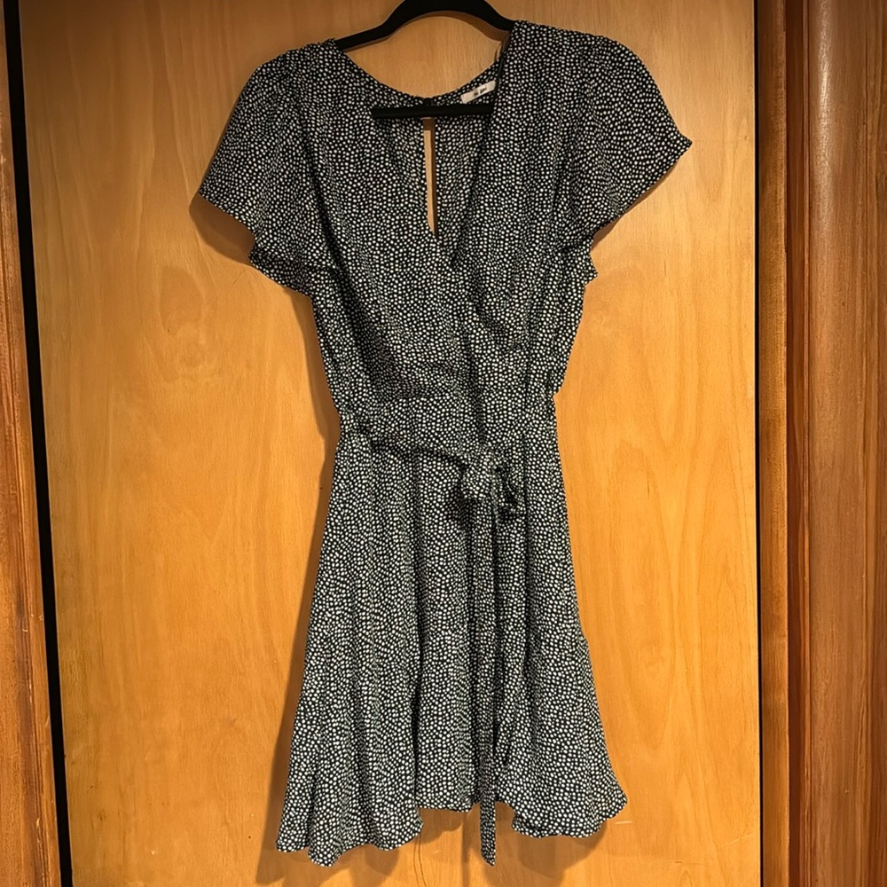 Francesca’s black and white polka dot dress